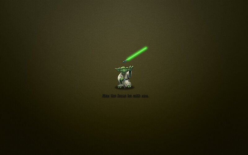 Yoda with Lightsaber — Green, Dramatic, Digital Art, Text