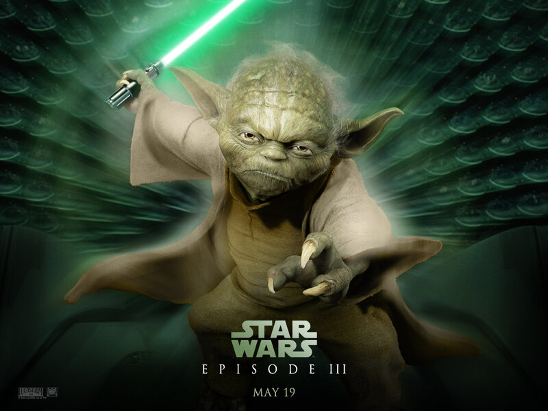 Yoda with Lightsaber — Green