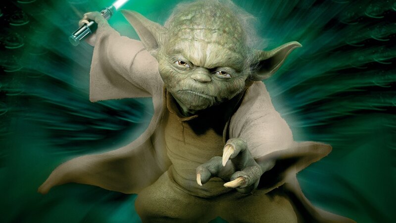 Yoda with lightsaber