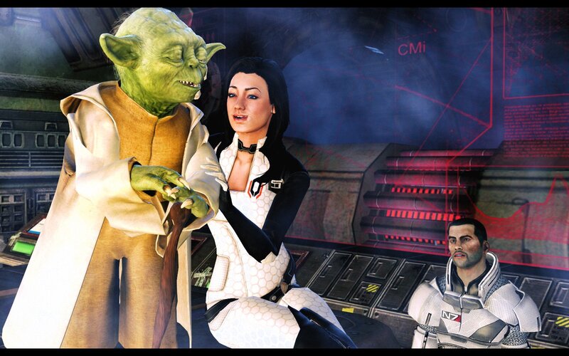 Yoda with Mass Effect characters