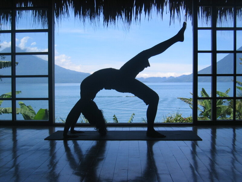 Yoga by the lake