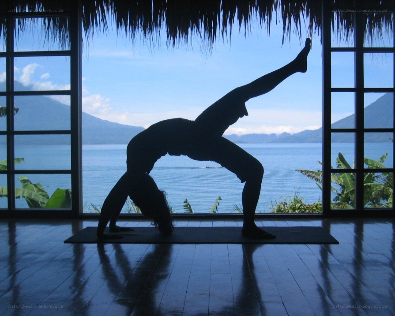 Yoga by the lake