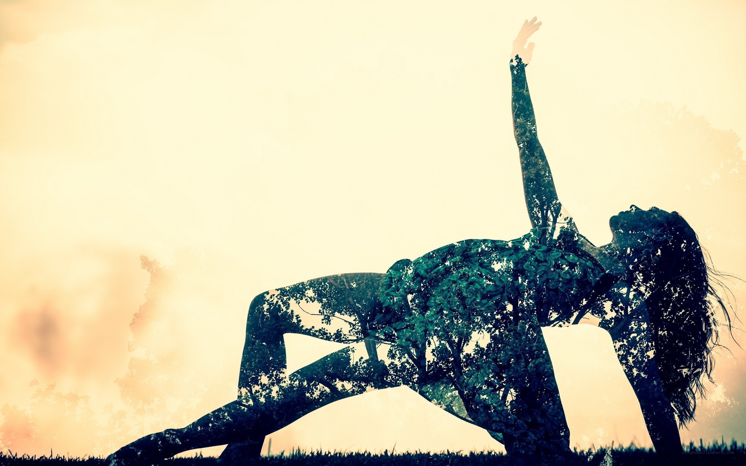 yoga with nature overlay