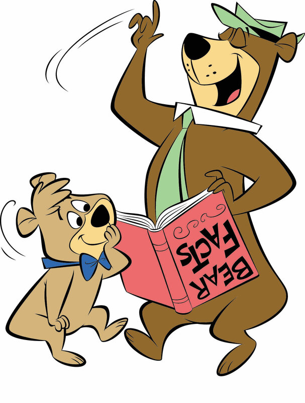 Yogi Bear and Boo-Boo reading facts