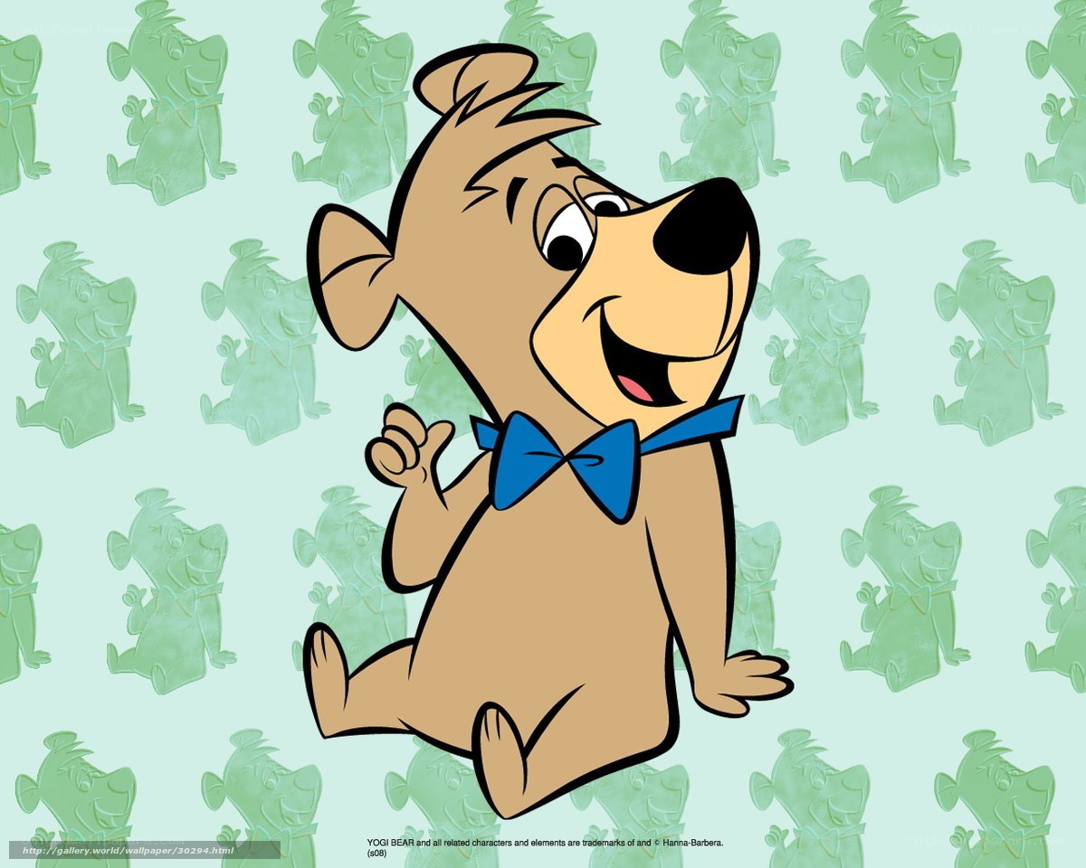 Yogi Bear with blue bowtie