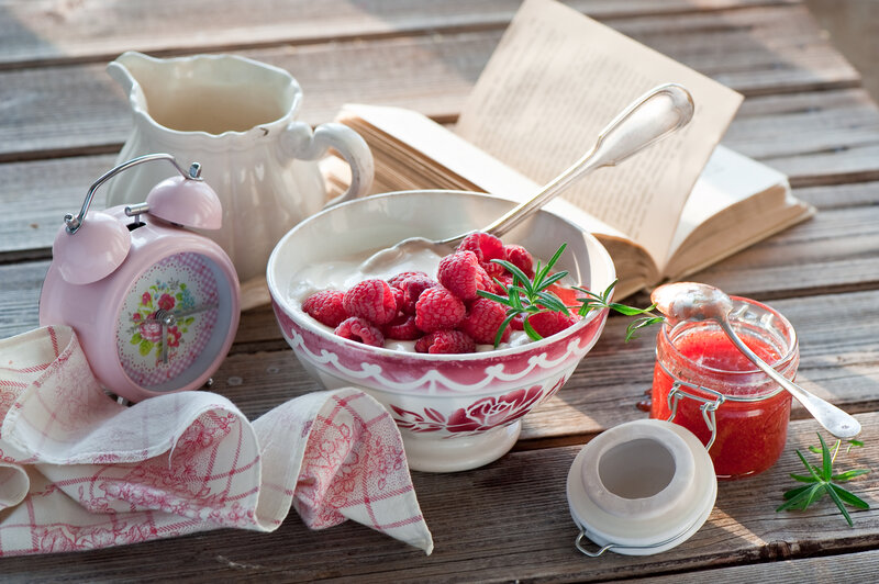 Yogurt Bowl with Raspberries
