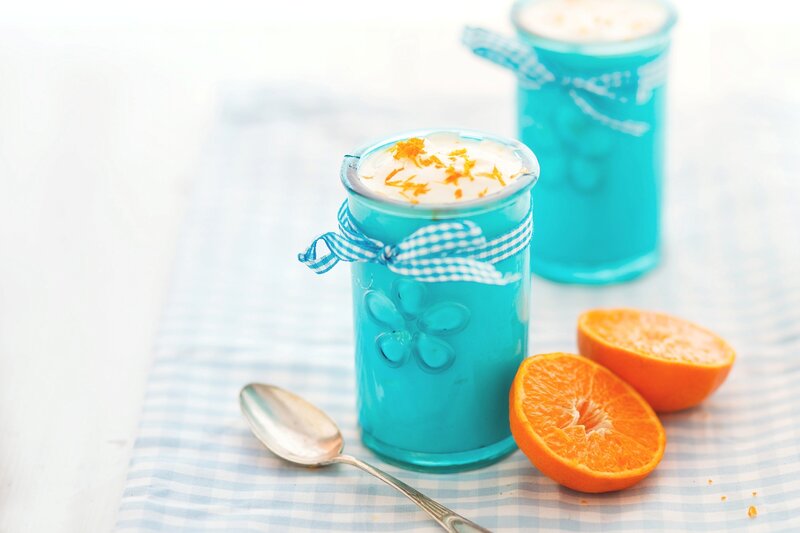 Yogurt in Blue Jars