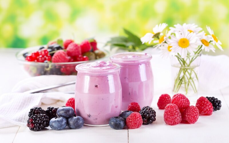 Yogurt in Glass Jars