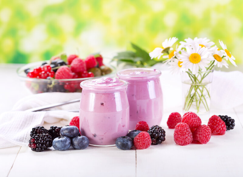 Yogurt in Jars with Berries