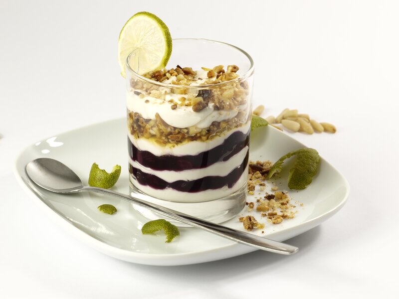 Yogurt Parfait in Glass — White, Clean
