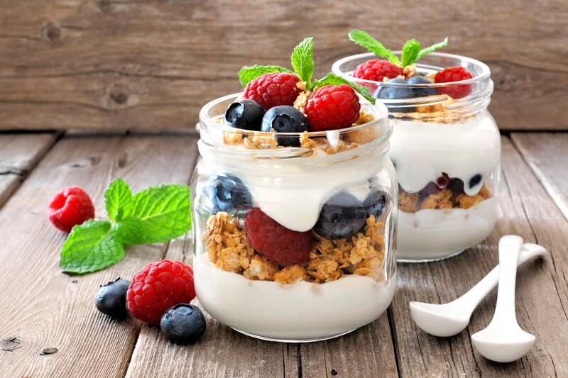 Yogurt Parfait in Jars