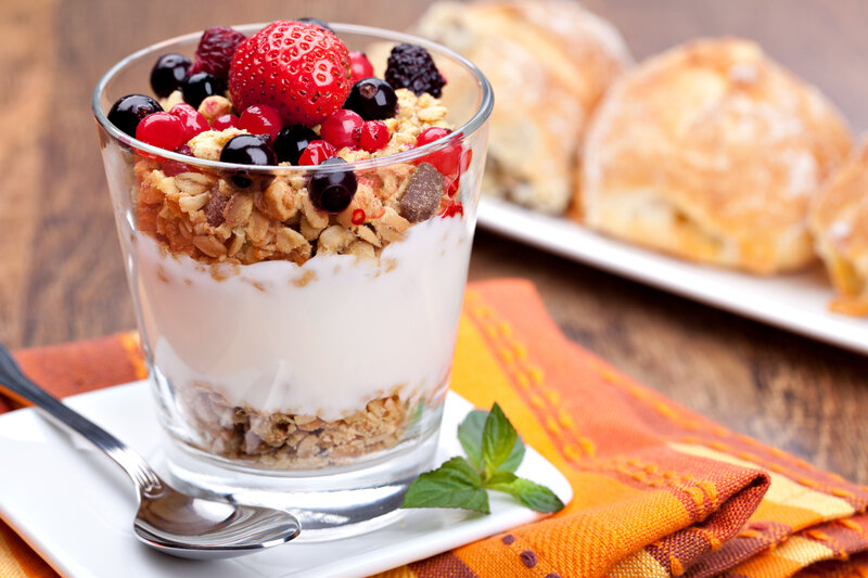 Yogurt Parfait with Berries — White, Appetizing