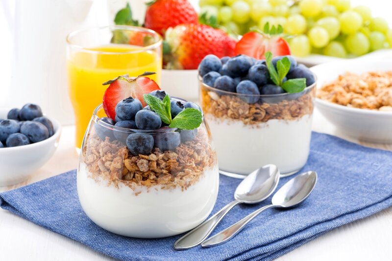 Yogurt Parfaits with Berries — White, Fresh