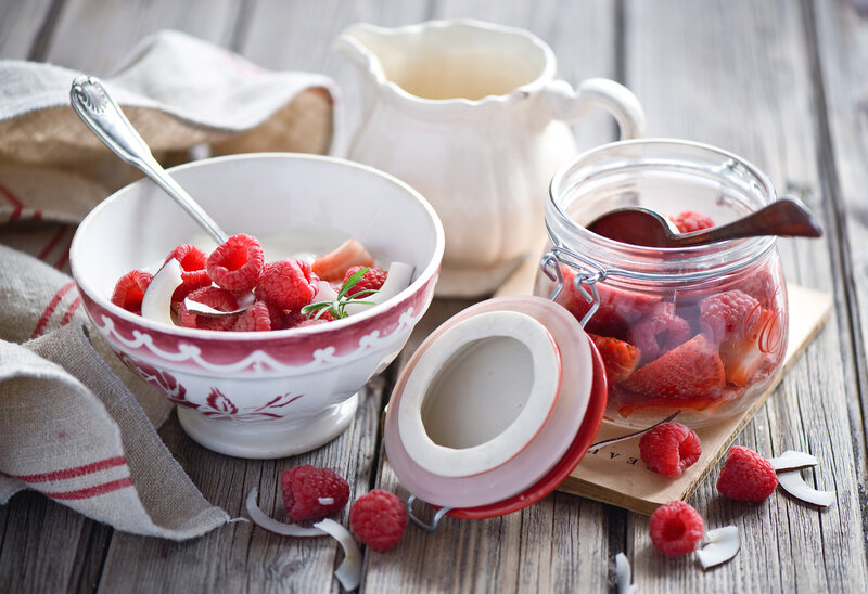 Yogurt with Berries — White, Calm, Morning