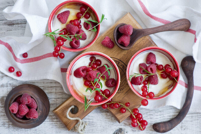 Yogurt with Berries — White, Calm