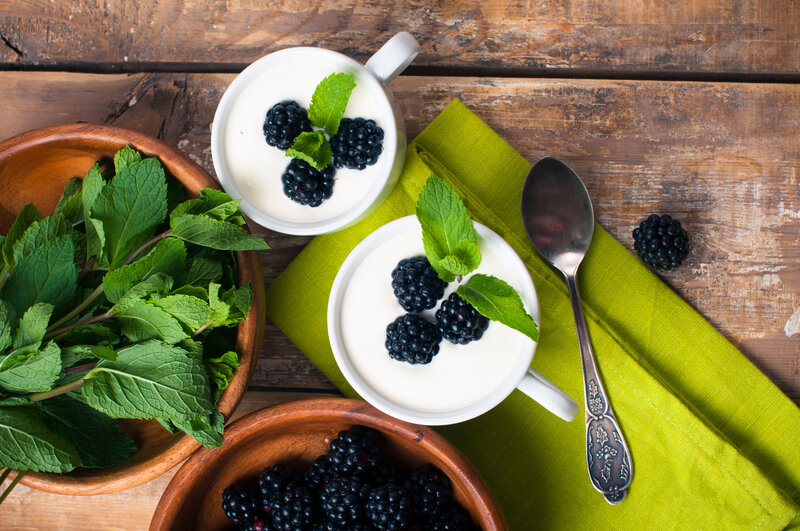 Yogurt with Blackberries — Brown