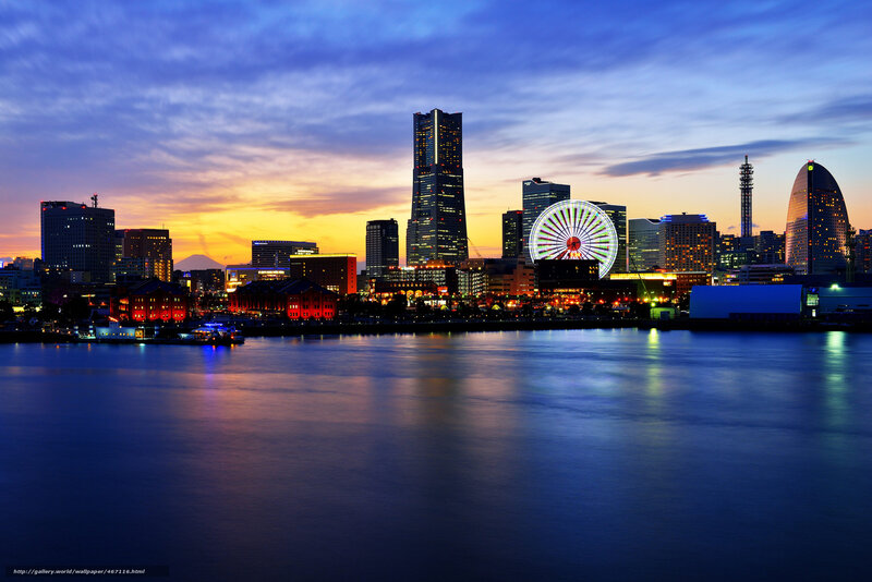 Yokohama skyline at dusk