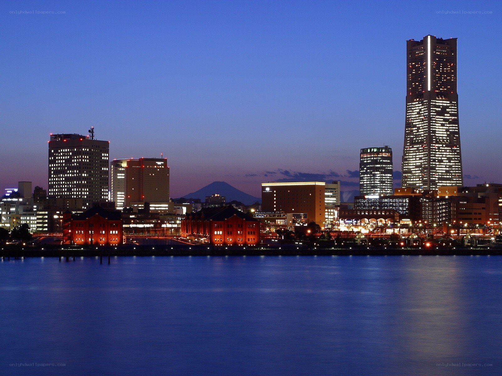 Yokohama skyline at dusk