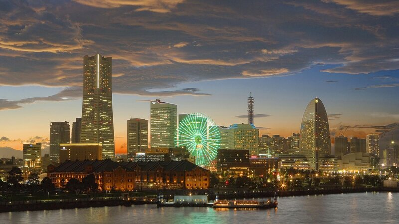 Yokohama skyline at dusk