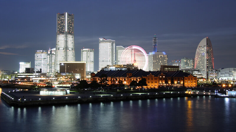 Yokohama Skyline at Night — Blue