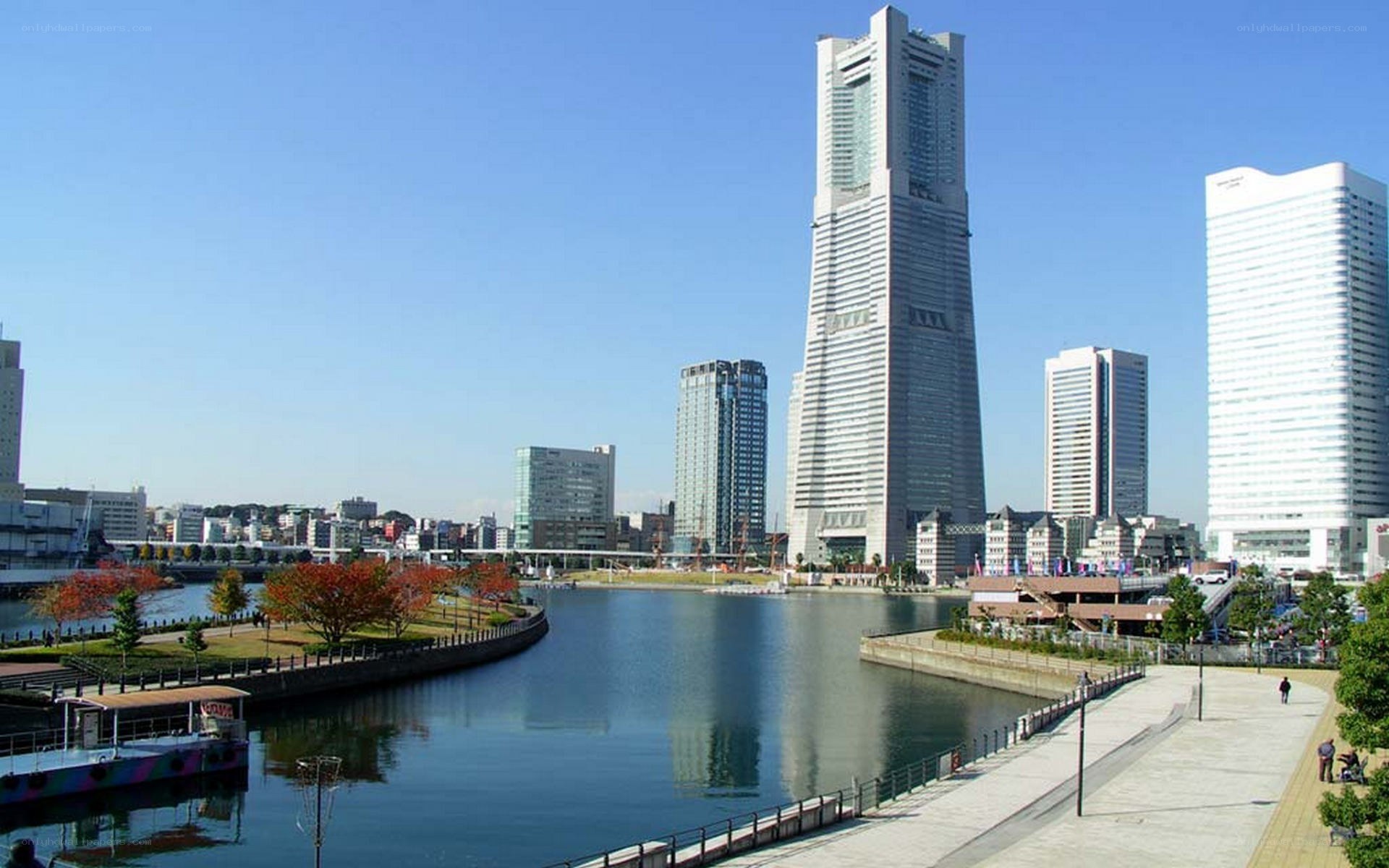Yokohama skyline with harbor