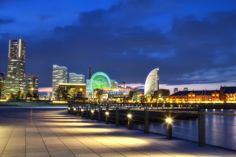 Yokohama waterfront at dusk
