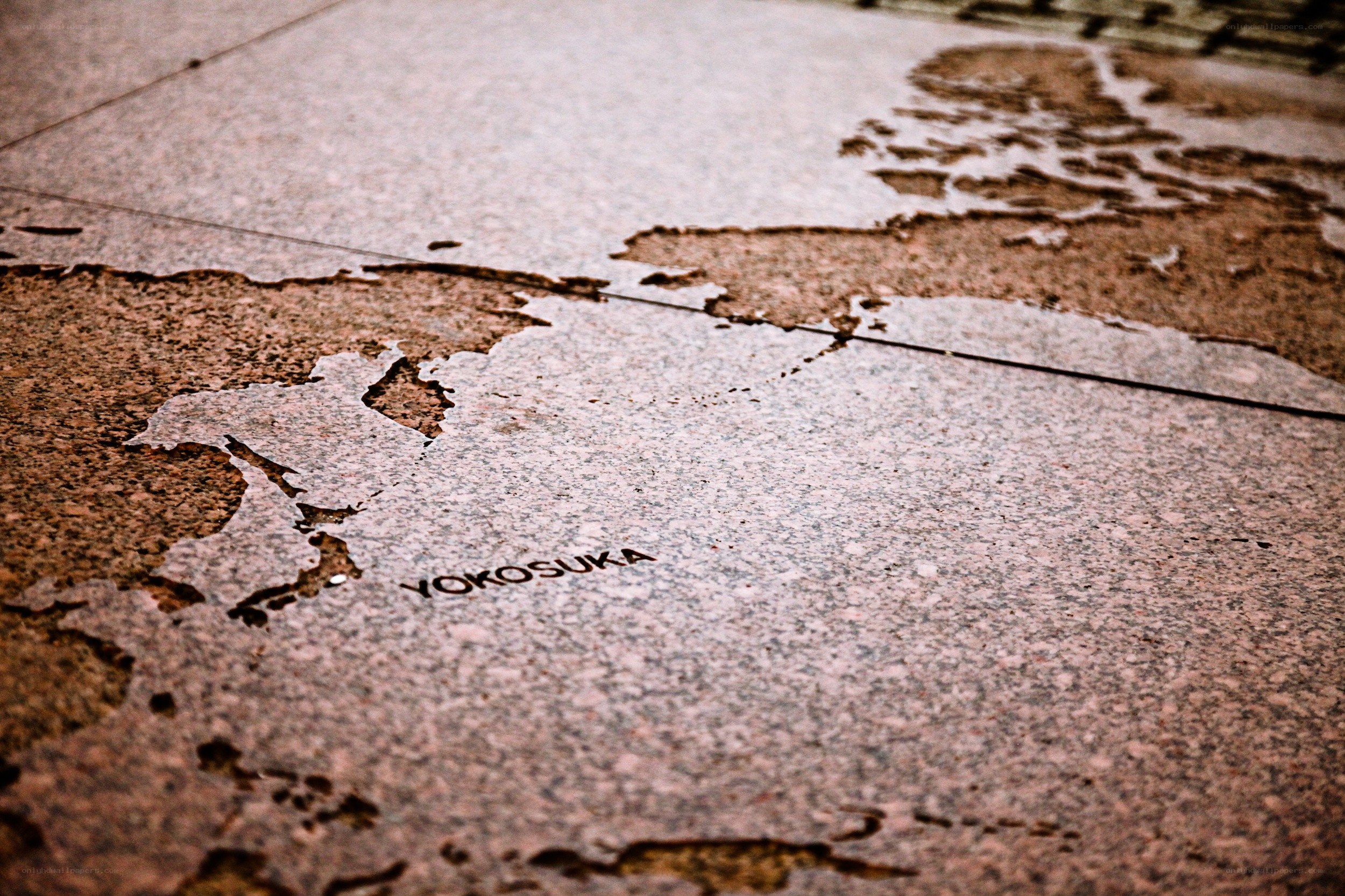 Yokosuka map on pavement