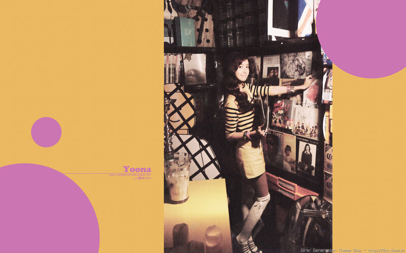 Yoona in a record store