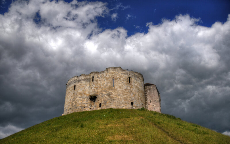 York Castle under stormy sky