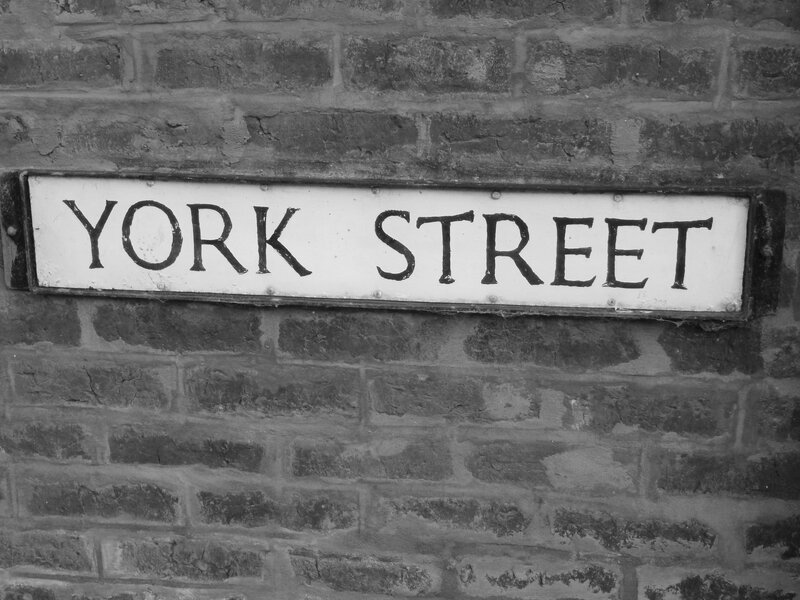 York Street sign on brick wall