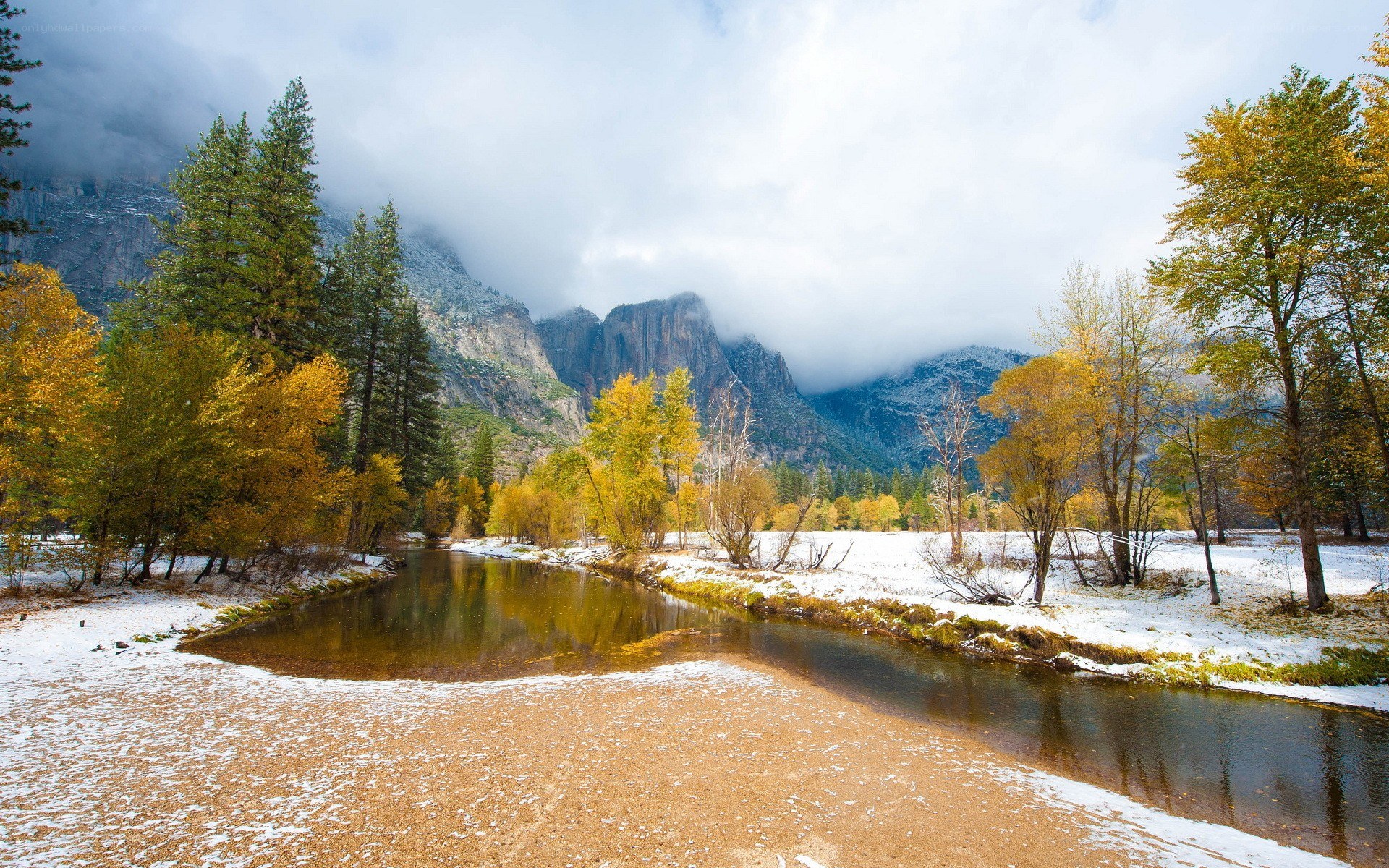 Yosemite autumn river scene