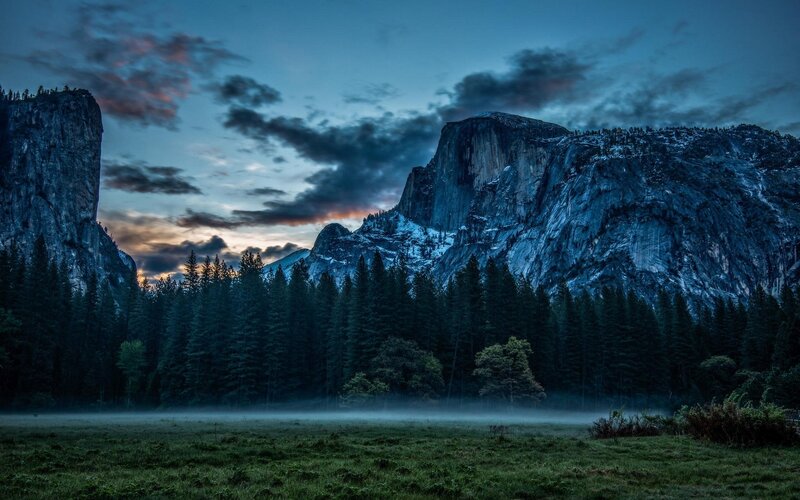 Yosemite Cliffs at Dawn