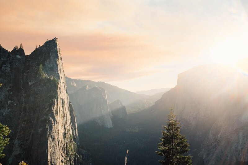 Yosemite Cliffs at Sunrise