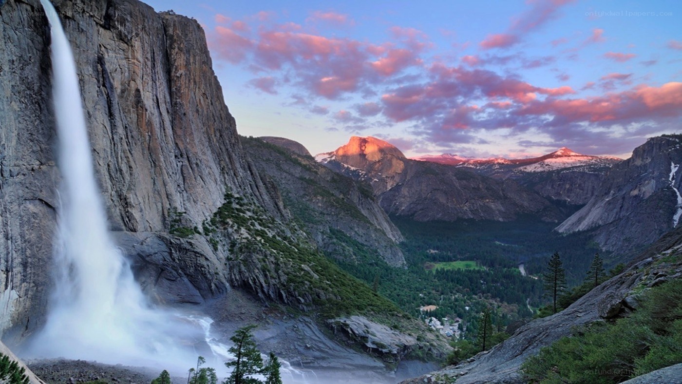 Yosemite Falls at sunset