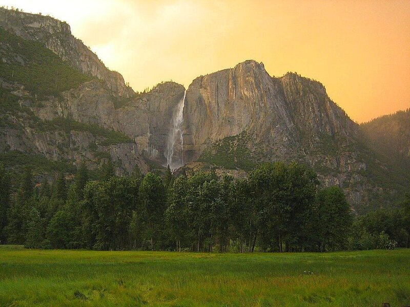 Yosemite Falls at sunset