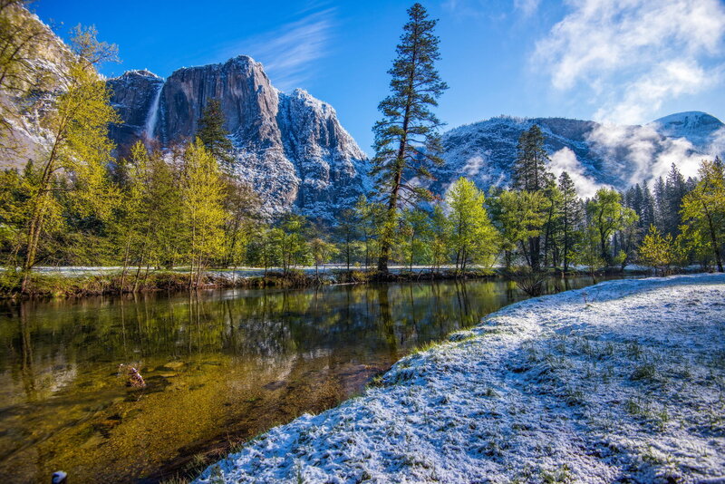 Yosemite Falls in Spring — Blue