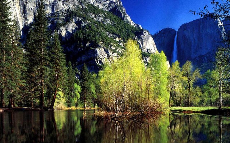 Yosemite Falls Landscape — Blue
