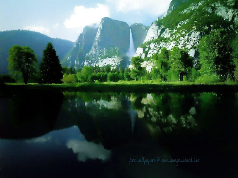 Yosemite Falls Reflection — Green