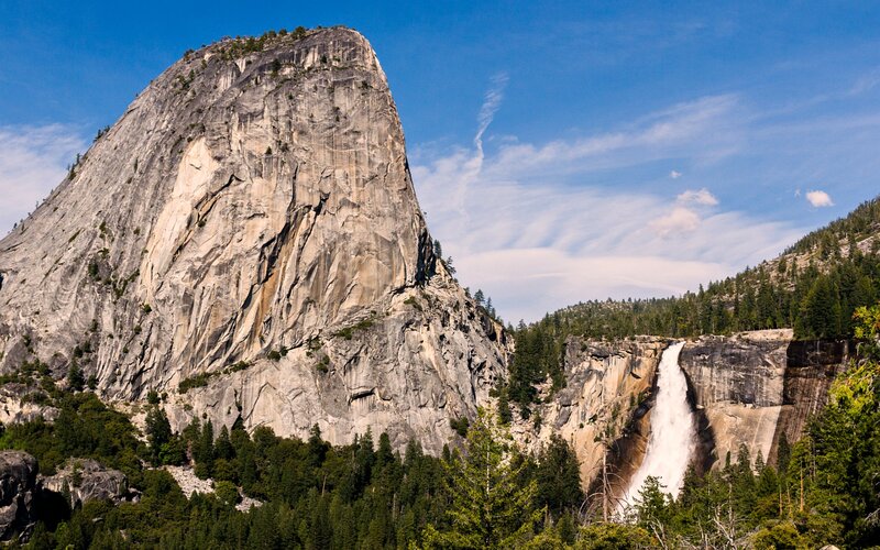 Yosemite Falls Waterfall — Blue, Dramatic