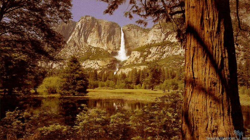 Yosemite Falls Waterfall — Brown