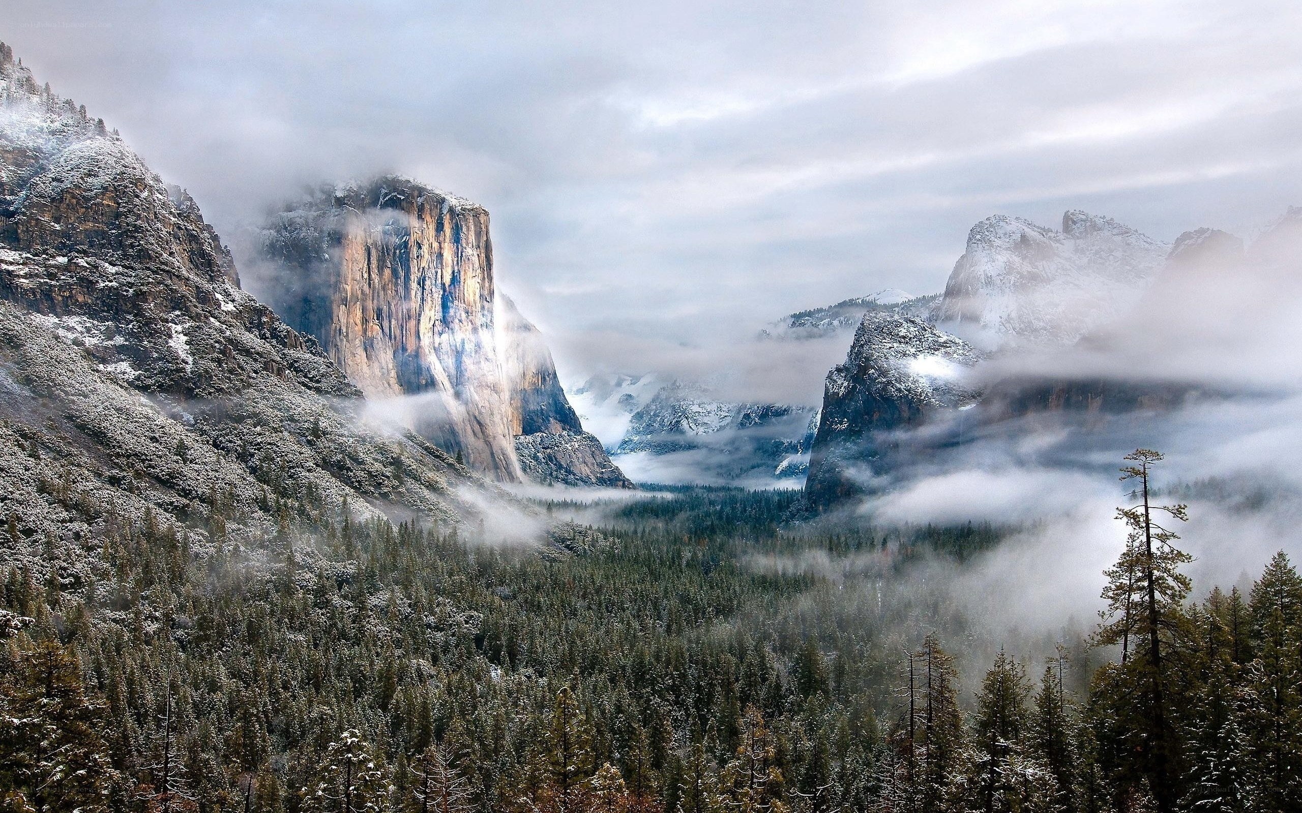 Yosemite in winter mist