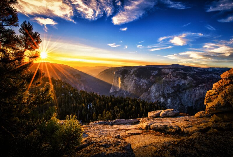 Yosemite National Park — Blue, Dramatic, Sunrise, Photograph