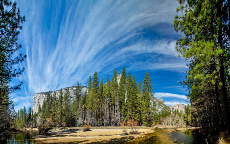 Yosemite National Park — Blue, Serene, Afternoon, Photograph, River