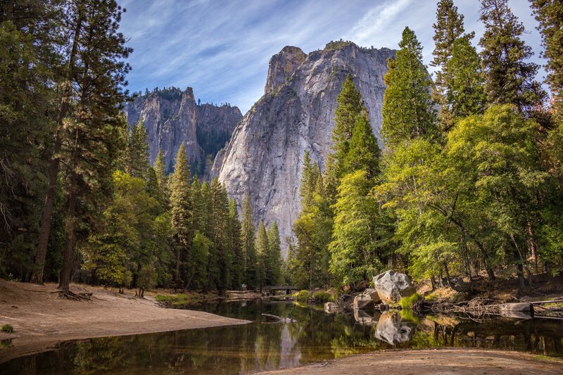 Yosemite National Park — Green, Serene, Afternoon, Photograph, River