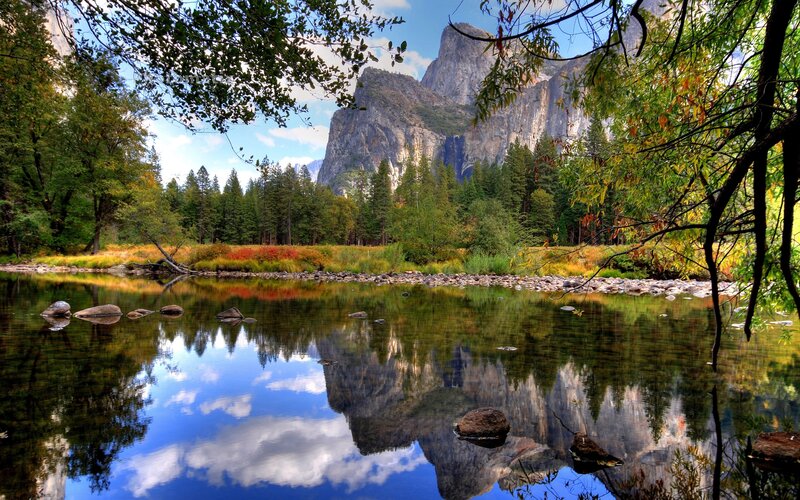 Yosemite reflection in calm river