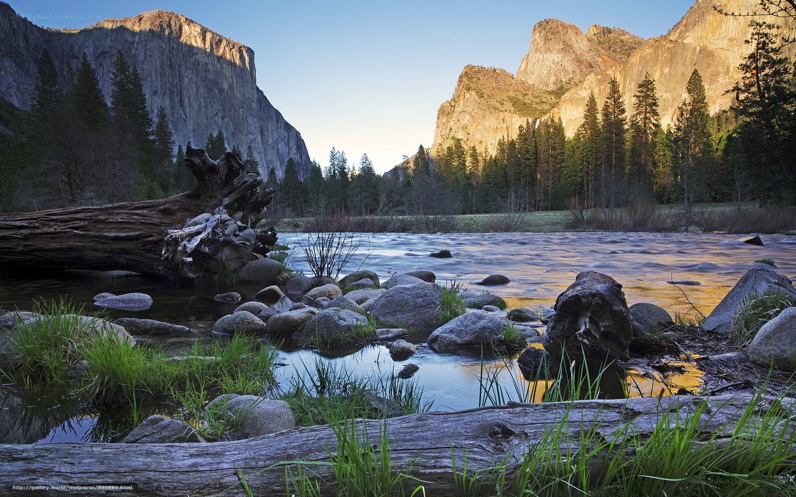 Yosemite river at sunrise