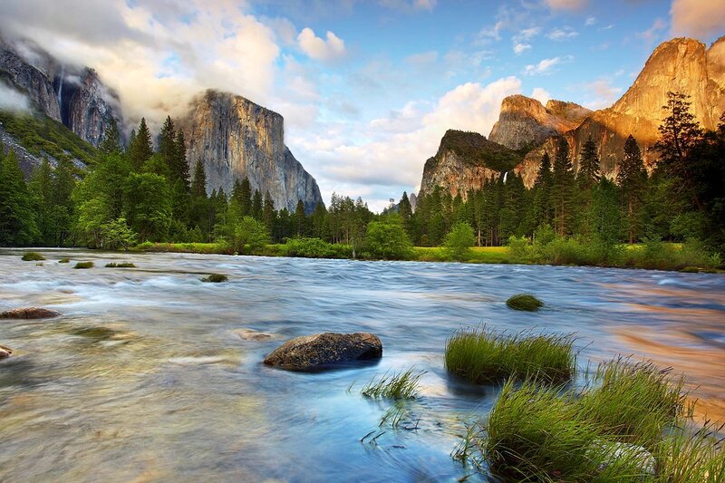 Yosemite river landscape