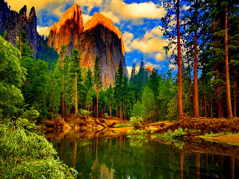 Yosemite Rock Formation — Green