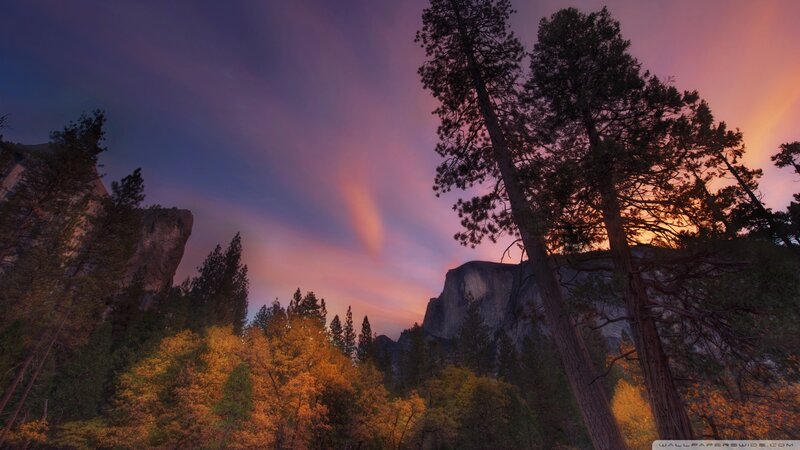 Yosemite Sunset Landscape — Purple