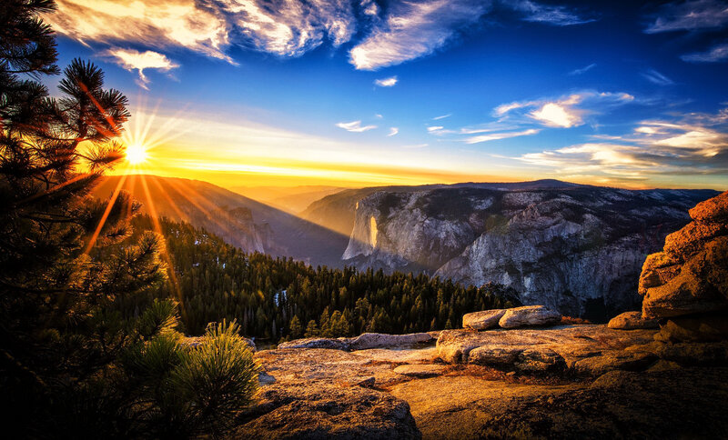 Yosemite Valley at Sunrise — Blue